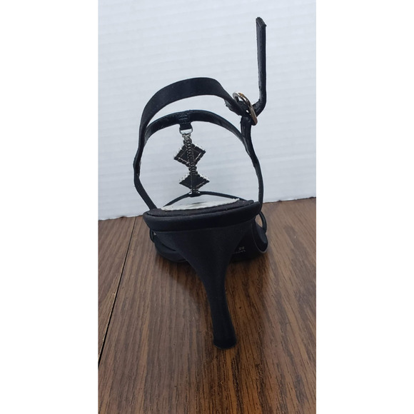 Metaphor Womens Sz 8.5 Shoes Black Jeweled Strappy Pump Event Heel - Picture 9 of 12